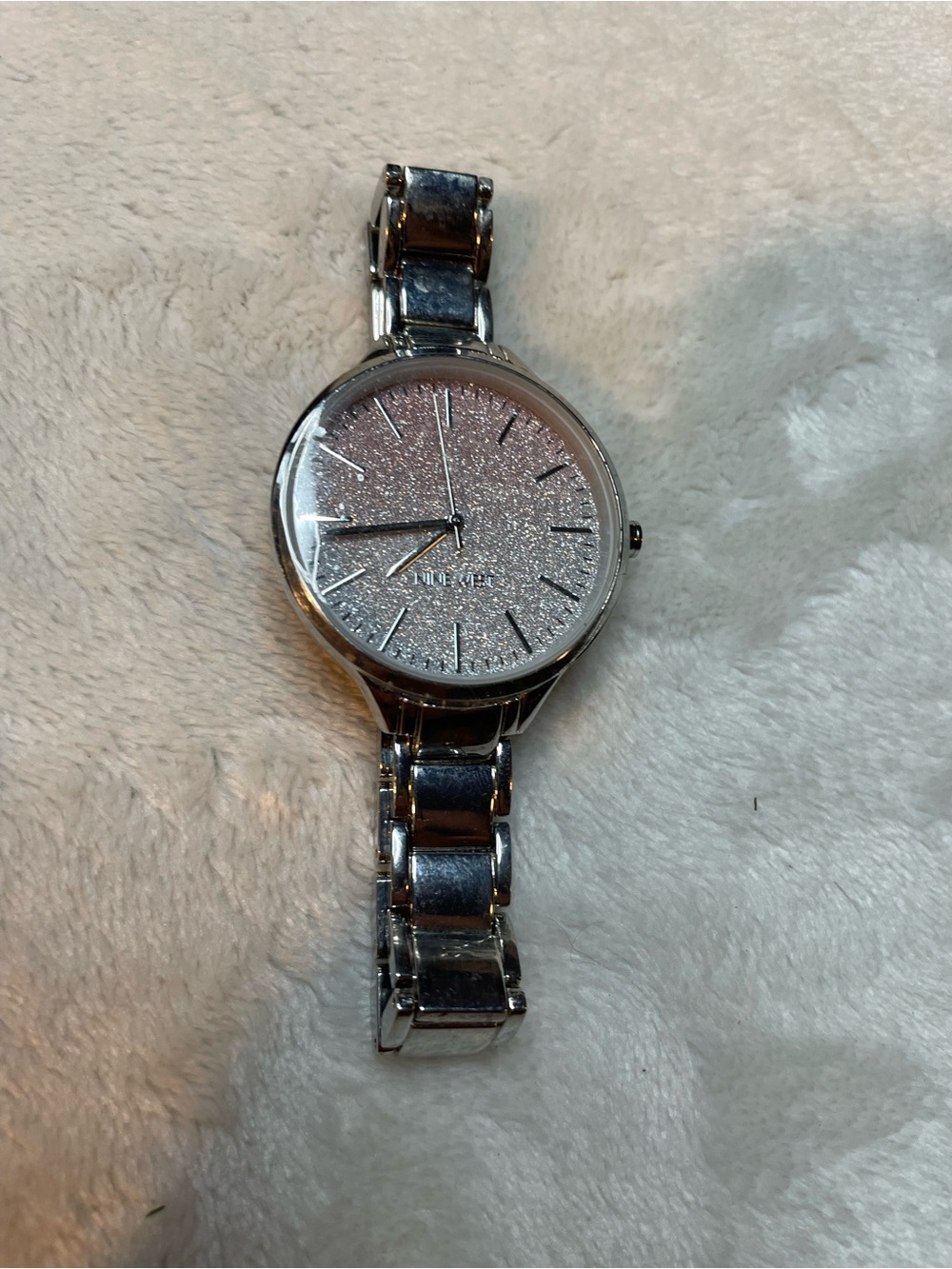 Women's Silver Glitter Dial Metal Bracelet Watch